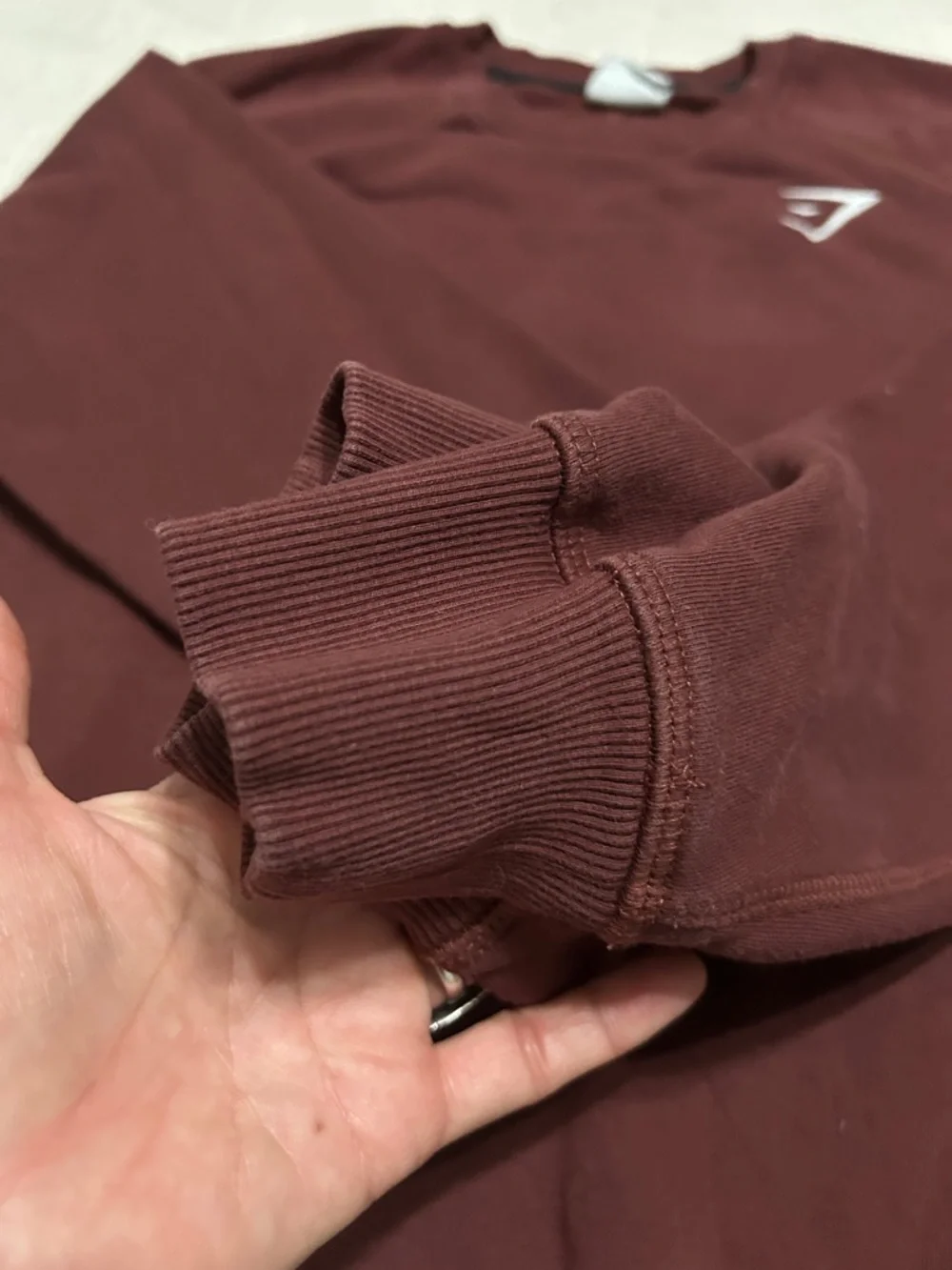 Gymshark Sweatshirt Men's M Crewneck Maroon Active Lounge Wear - Picture 7 of 10